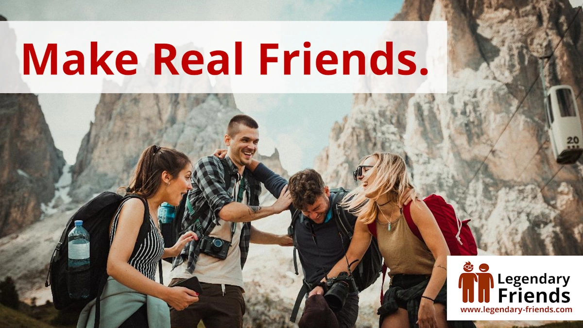 Legendary Friends hiking in the mountains. Photo: Felix Rostig at unsplash.com (edited)