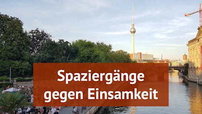 Spazieren gegen Einsamkeit: Ein neuer Trend, kerngesund und angenehm gesellig. Schwatz doch mit wem Du willst und freu Dich auf gute Gesellschaft. Foto: Georg Preller